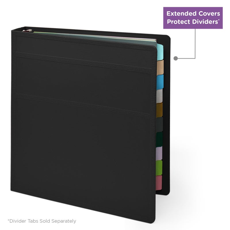 Carstens 1.5-Inch Heavy Duty 3-Ring Binder - Side Opening, Black, Durable Plastic, Precision No-Gap Rings, Waterproof Covers, No Pockets, Holds 250 Letter-Size Sheets, BPA-Free, Made in USA (2070-3R) - Image 5